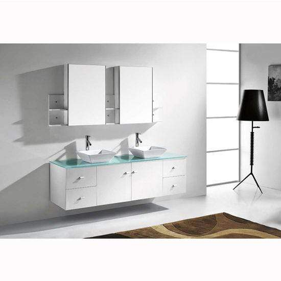 Clarissa 72" Double Square Sink Vanity with Faucet and Mirrors - Vanity Grace Store - Virtuusa