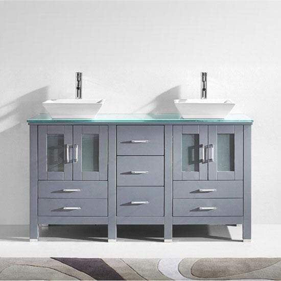 Bradford 60" Double Sink Vanity with Faucet - Vanity Grace Store - Virtuusa