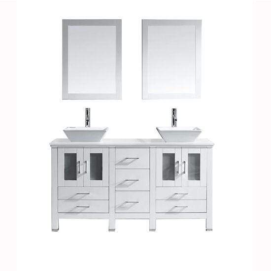 Bradford 60" Double Sink Vanity with Faucet and Mirrors - Vanity Grace Store - Virtuusa