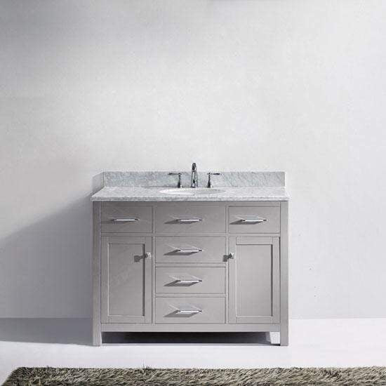 Caroline 48" Single Sink Italian Carrara White Marble Top Vanity - Vanity Grace Store - Virtuusa