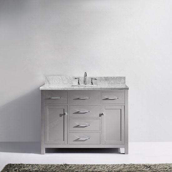 Caroline 48" Single Sink Italian Carrara White Marble Top Vanity - Vanity Grace Store - Virtuusa