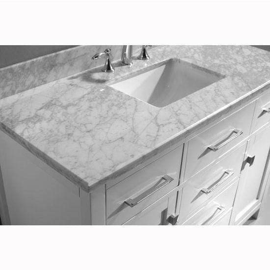 Caroline 48" Single Sink Italian Carrara White Marble Top Vanity with Faucet and Mirror - Vanity Grace Store - Virtuusa