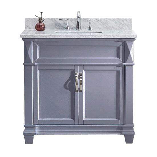 Victoria 36" Single Sink Italian Carrara White Marble Top Vanity - Vanity Grace Store - Virtuusa