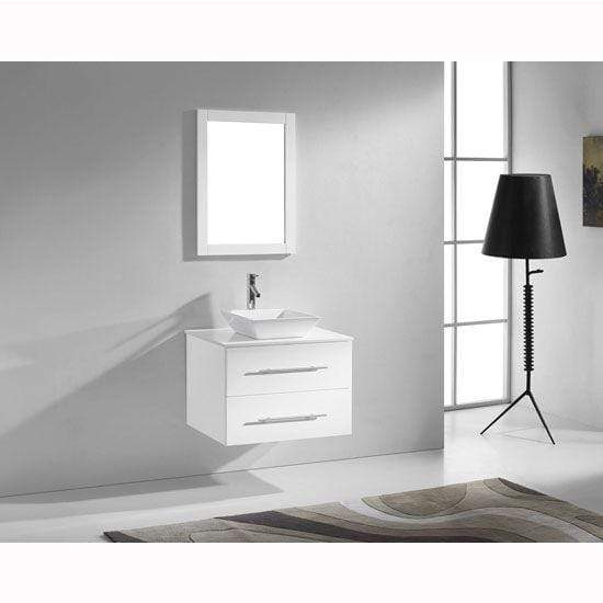 Marsala 29" Single Sink White Engineered Stone Top Vanity with Faucet and Mirror |  Virtu USA Caroline Vanity | Vanity Grace | US