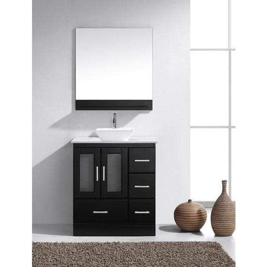 Zola 30" Single Sink White Engineered Stone Top Vanity with Faucet and Mirror - Vanity Grace Store - Virtuusa